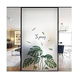 WDSHB statisch haftend Sichtschutzfolie Fensterfolie Sichtschutzfolie selbsthaftend Blickdicht Fensterfolie Büro und Zuhause Mode Dekofolie (Size:45x90cm,Color:Plants 804B)