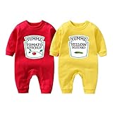 culbutomind Baby Zwillinge Body Junge Mädchen Strampler Yummz Tomato Mustard Farbe Rot gelb Fun Baby Lustig Geschenke Geburt Babykleidung（Yummz KM-S3M Bodysuit）