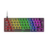 SFQRYP. Mechanische Gaming-Tastatur Blue Switch 62 Tasten USB Wired Gaming Keyboard Compact Portable Design Spiel for PC. Gamer (Color : Black)