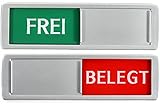 FREI - BELEGT Schild XL - Mit Schieber - Frei Besetzt Schiebeschilder - Klebeschild - 17,5 x 5 x 0,7 cm - Montage: 3M Klebefläche - Schilder mit Schiebefunk