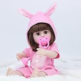 RJZH Simulationspuppe,Lebensecht Puppen Silikon Mädchen WiederGeboren Babypuppen Outfit Toddler Babies Kinder Spielzeug Kindergeschenke Babygeschenke(Color:Rosa)