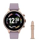 Fossil Damen Touchscreen Smartwatch 6, Generation mit Lautsprecher, Herzfrequenz, NFC und Smartphone Benachrichtigungen + Fossil Armb