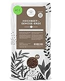 Hochbeeterde 40 L I 100% torffreie Hochbeet Erde I Bio Erde für Gemüsepflanzen, Blumen und Kräuter I Gartenerde für Hochbeet & in Deutschland Abgefü