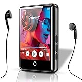 MP3 Player, Bluetooth 5.0, HiFi Verlustfreier Mp3 Player 2.4' LCD Touchscreen Musikplayer mit Lautsprecher Video FM E-Book Aufzeichnung Unterstützt 128G SD (Kopfhörern +USB+ Deutsches Handbuch)