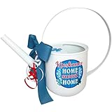 Gießkanne Kieskanne Geschenk - Home Sweet Home - aus Metall Geldgeschenk | zum Geburtstag zum Richtfest oder Einweihung Silber edle weiße Gießk