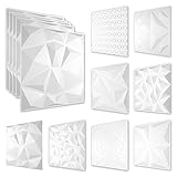 3D Wandpaneele aus PVC Kunststoff - weiße Wandverkleidung mit 3D Optik - Diamond Motive (5QM Sparpaket HD137 50x50cm) Wandverkleidung 3dp