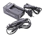 vhbw Ladegerät Ladekabel Netzteil mit Kfz-Lader kompatibel mit Canon Legria HF R66, HF R68, HF R606 Ersatz für BP-709