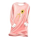 Weihnachten Sweatshirt Damen Pullover Dickes Fleece Sweatshirts Samt Winter Warm Pullover O-Ausschnitt Langarm Oversize Shirts Top Langarmshirt Oberteile Herbst Winter Langarmshirts T