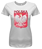 Jayess WM 2018 - Polska Vintage - Polen Fan Shirt - Damen T-Shirt in Weiss by Gr. XXXL