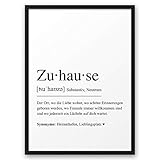 ZUHAUSE Definition ABOUKI Kunstdruck Poster Bild Geschenk-Idee Frauen Männer Familie Freund Freundin Geburtstag Weihnachten - ungerahmt DIN A4