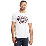 Marvel Herren Captain America Torn T-Shirt, weiß, XXL