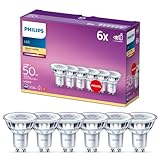 Philips LEDclassic Lampe ersetzt 50W, GU10, 6-er Pack, warmweiß (2700 Kelvin), 355 Lumen, Reflek