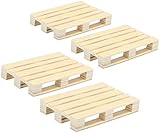 com-four® 4x Untersetzer aus Holz'Palette' - Untersetzer für Gläser im Paletten-Design - Glasuntersetzer für kalte und warme Getränke (04 Stück - Palette 12cm)