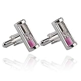 Shah Time Hourglass Blue Crystal Herrenhemd Rosa Cufflinks Manschettenknopf Hemd Manschettenknöp