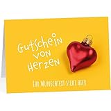 Großer XXL Gutschein (A4) zur Weihnachtszeit - PERSONALISIERT - von Herzen - große Klappkarte als Geschenk zu Weihnachten für Sie und Ihn, Paare, Freunde, Großeltern und E