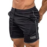 OSYARD Kurze Hosen Herren, Fitness Basketball Trainingsshorts für Männer Hosen, Atmungsaktiv, Sommer Herren-Sporthosen Trainingshosen Bodybuilding-Shorts Workout Fitness S