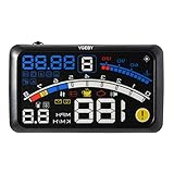 HUD Display OBD2, Universal HUD Head Up Display Für Auto Mit OBD II Port EUOBD Plug & Play Multi-Color Controller B