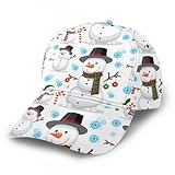 DAIDYA Baseballmütze Weihnachten Schneemann Nahtlose Muster Vektor Mode Männer Und Frauen Bequeme Gebogene Kante Trucker Hut Für Laufen, Radfahren, Angeln, Tennis, Golf, Outwork, Gartenarbeit Und E