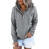 Damen Kapuzenpullover Hoodies Kordelzug Pullover Dasongff Casual Dünn Kapuzen Sweatshirt Frauen Einfarbig Langarm Tops Streetwear Kapuzenpullis Warm Pulli Winterjacke Mantel Outwear mit Käng