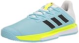 adidas Herren Solematch Bounce Tennisschuh, Hazy Sky/Schwarz/Solar Yellow, 42 2/3 EU