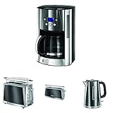 Russell Hobbs Luna Moonlight Grey Frühstückset Toaster, Wasserk