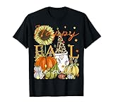 Happy Fall Y'All Zwerg Leopard Kürbis Herbst Thanksgiving T-S