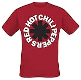 Red Hot Chili Peppers Classic Logo Männer T-Shirt rot XL 100% Baumwolle Band-Merch, B