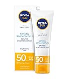 NIVEA SUN UV Gesicht Sensitiv Sonnencreme im 1er Pack (1 x 50 ml), Gesichtscreme mit LSF 50+ für sensible Haut, Sonnenschutz beruhigt H