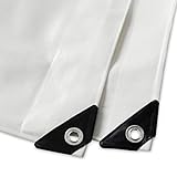 casa pura Gewebe-Plane Weiss PP/PE 260 Gramm Abdeckplane wasserfest (3 x 4 m)