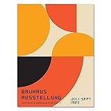Retro Bauhaus buntes geometrisches Musterplakat, abstraktes Kunstdesign-Wandkunstbild, Wohnzimmer nach Hause Leinwandbild A2 15x20
