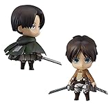 Ayyouni Q Version Mini Action Figure Attack On Titan Levi·Ackerman Eren Yeager Nendoroid Anime Figuren Puppen Statue Charaktere Spielzeug Anime-Fans U