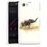 DeinDesign Hard Case kompatibel mit Sony Xperia Z1 Compact Schutzhülle weiß Smartphone Backcover Malerei Elefant Dschung
