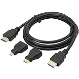 Gelrhonr HDMI-Kabel, Mini-HDMI (C-Typ) und Micro-HDMI (D-Typ) Adapter, für TV/Projektor/Monitor/Digitalkamera, unterstützt Full HDTV Ready 3D – 1080p
