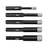 Wohren 2ST Dry Bohrmeißeln mit Sechskantschaft for Granit Marmor Fliesen Glas Vacuum Gelötete Diamantbohrer Werkzeug (Size : 2pcs 5mm)