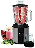 Standmixer 1.500 Watt Glas Edelstahl | Smoothie Maker | Mixer | Universal Power Mixer | 4-Fach Stahlmesser | 1,3 Liter | Zerkleinerer | Eiweiß Shaker | Ice Crusher | Eis Crusher |