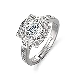 Trendiger, platinierter, farberhaltender Prinzessinnen-Diamant-Ring, weiblich, ein Karat-Diamant-Ring-Ring