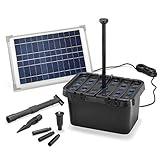 Solar Teichfilter Komplettset Professional - 650 l/h Förderleistung + 12 W Solarmodul - Komplettset für Gartenteiche bis 2.000l - mit dekoratives Wasserspiel - Teichpumpe Solarpumpe esotec 100901