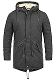 !Solid Darnell Herren Winter Jacke Parka Mantel Lange Winterjacke gefüttert mit Teddy-Futter und Kapuze aus 100% Baumwolle, Größe:XL, Farbe:Dark Grey (2890)