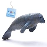Maloa® Seekuh Figur handbemalt + eBook, große Meerestiere Figur 22 cm, Tierfiguren realistisch, Spielzeug für Kinder, lebensechte Tier Figuren ab 3 J
