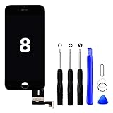 Hoonyer Display für iPhone 8 schwarz mit Reparaturset Ersatz für LCD Touchscreen Digitizer (iPhone 8, schwarz)