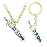 DUNSHUI Halskette, 2pc Legend of Zelda Master Schwert Anhänger Metall Charm Schlüsselanhänger Männer Frauen Kinder Geschenke (kann entfernt Werden)