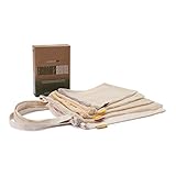 Lumaland 4er Set Einkaufsbeutel in 3 Größen - wiederverwendbar, aus 100% Baumwolle, umweltfreundlich - nachhaltige Geschenkverpackung - Einkaufsnetz, Einkaufstasche, Obstbeutel, Gemüseb