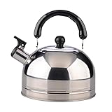 HWEI Wasserkessel Edelstahl Whistling Tee Kessel 3 Liter Tee Maker Topf Küche Camping Teekanne Silber Teekanne Mehrzweck