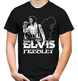 Elvis Presley Männer und Herren T-Shirt | Musik The King Retro Vintage | M1 (XXL, Schwarz)