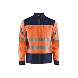 Blaklader 325518175389XL Hi-Vis Arbeitshemd, High Vis Orange/Marineblau, Größe XL