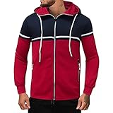 WSDZN 2021 Herrenmode Lässig Einfarbig Langärmeliges Kapuzen-Sweatshirt, Bequemes Warmes Oberteile Herbst Winter, Pullover mit Taschen, Klassische Lockere Sportbekleidung, Jogginganzug