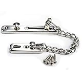 TüR Kette, TüRsicherung Kette DIY Haushaltswerkzeuge Gold- und Silber-Ketten-Türschutz mit Feder-Diebstahlsicherung, Edelstahl-rote Bronze (Chain Length : 200mm, Color : 2 Packs Silver)