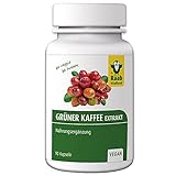Raab Vitalfood Grüner Kaffee Extrakt mit Chlorogensäure, 90 Kapseln, vegan, glutenfrei, laborgeprüft in D