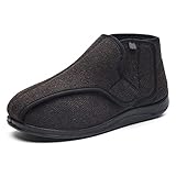 gaoxiao Damen Diabetiker Schuhe, Damen Einstellbarer Klettverschluss Comfy Pantoffeln, Indoor Outdoor Walking-Schuhe, für Arthritis Ödem geschwollene(Size:38,Color:Braun)