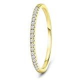 Miore Schmuck Damen 0.08 Ct Diamant Ewigkeitsring mit Brillanten Hochzeitsring aus Gelbgold 9 Karat/ 375 G